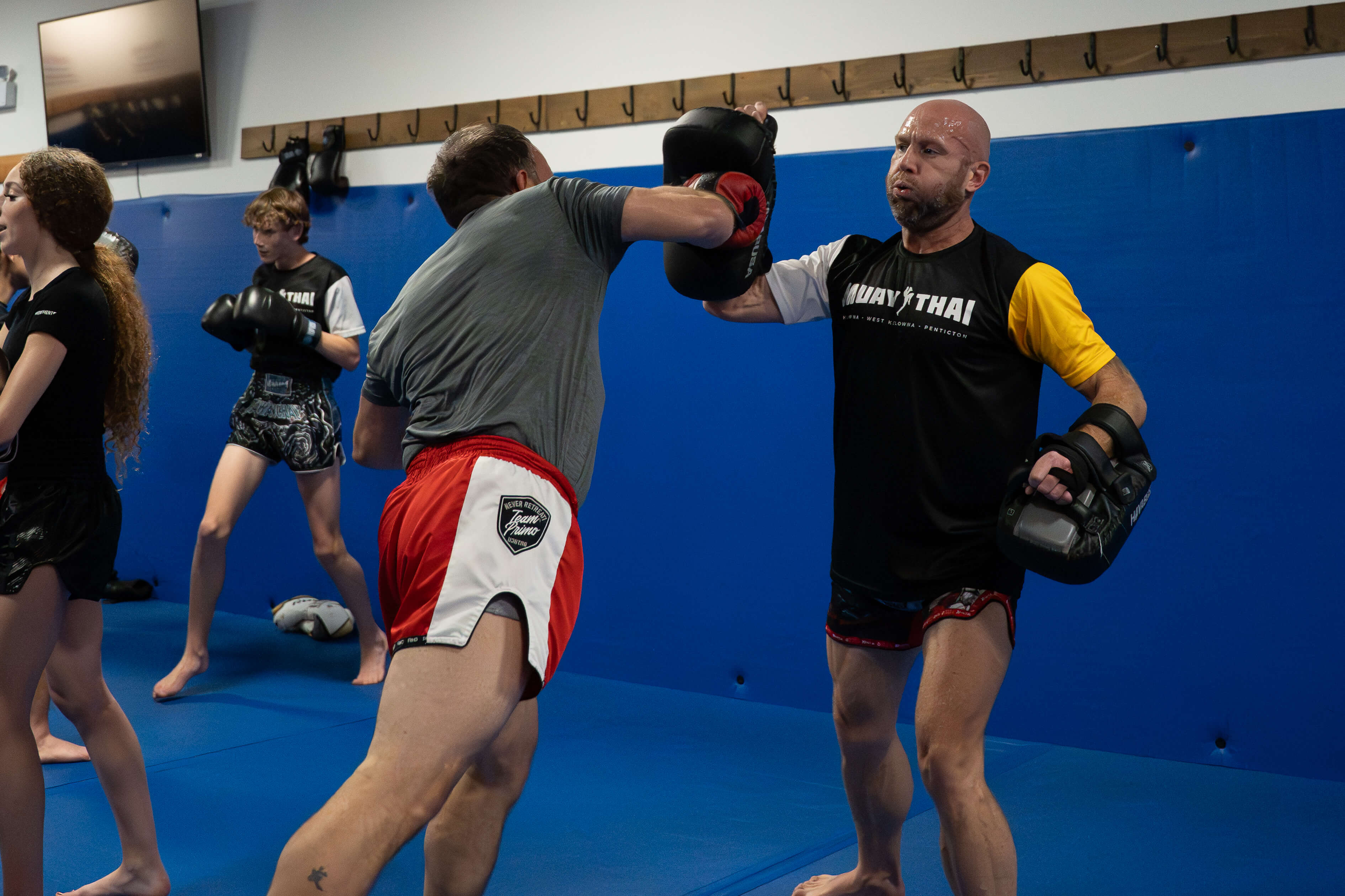 Pad work training at Pacific Top Team Kelowna